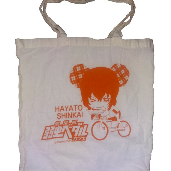 HAYATO SHINKAI Canvas Tote Bag Bicycle Club Anime Girl  Orange Shoulder Handbag - Picture 1 of 5